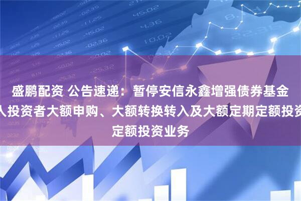 盛鹏配资 公告速递：暂停安信永鑫增强债券基金非个人投资者大额申购、大额转换转入及大额定期定额投资业务