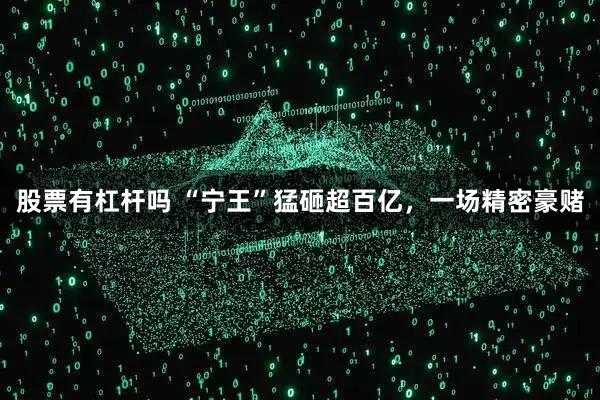 股票有杠杆吗 “宁王”猛砸超百亿，一场精密豪赌