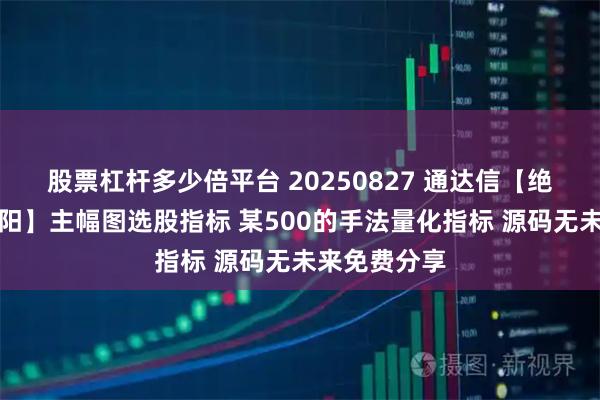 股票杠杆多少倍平台 20250827 通达信【绝心一指定阴阳】主幅图选股指标 某500的手法量化指标 源码无未来免费分享